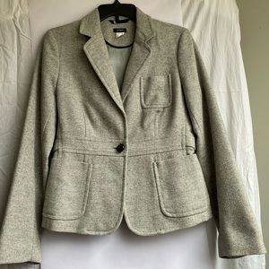 J Crew wool grey herringbone blazer, size 10